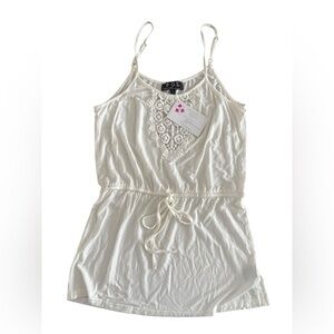 POL Cream Crochet Detail Top